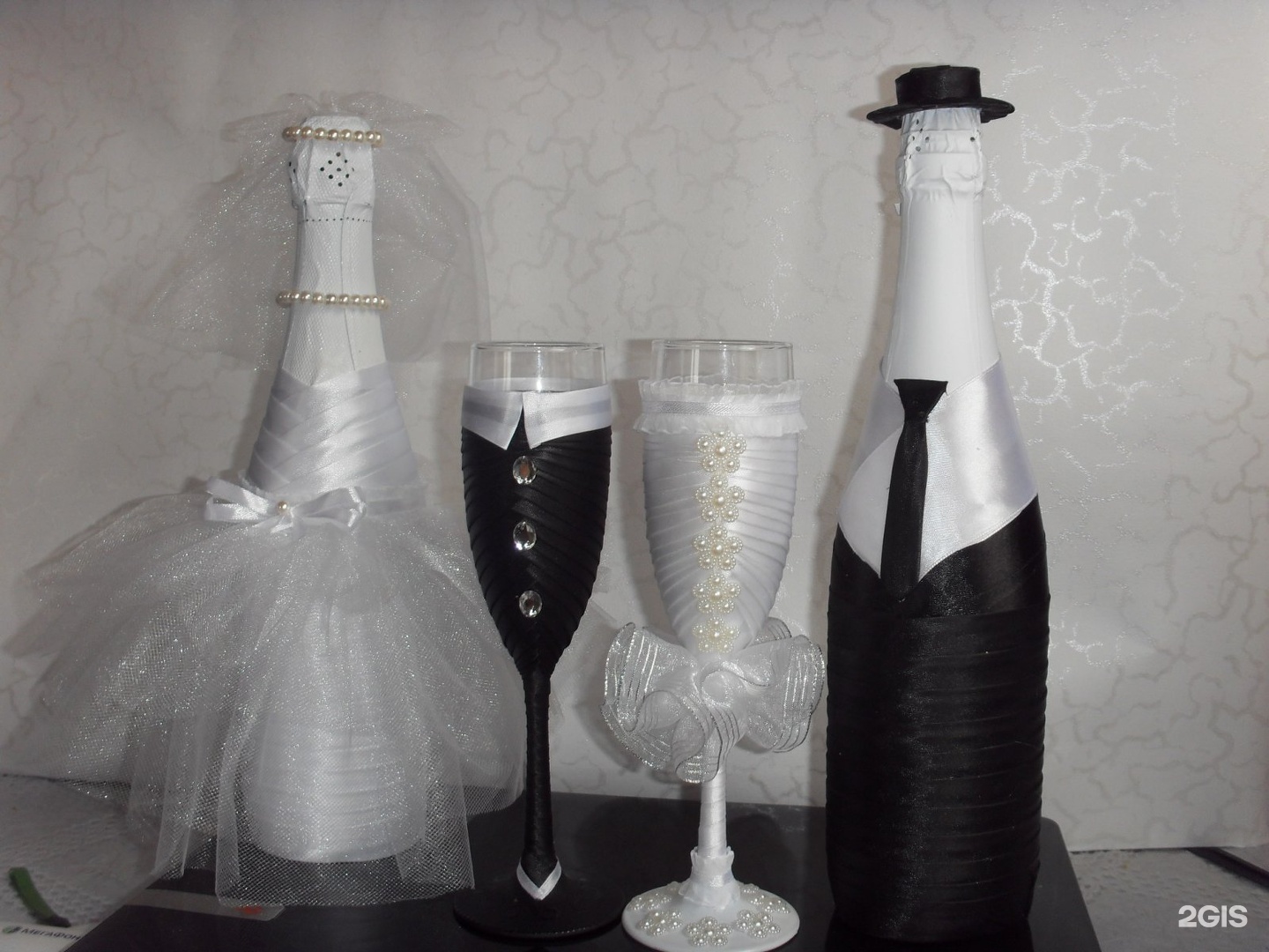 Украшение бутылок шампанского на свадьбу жених и невеста