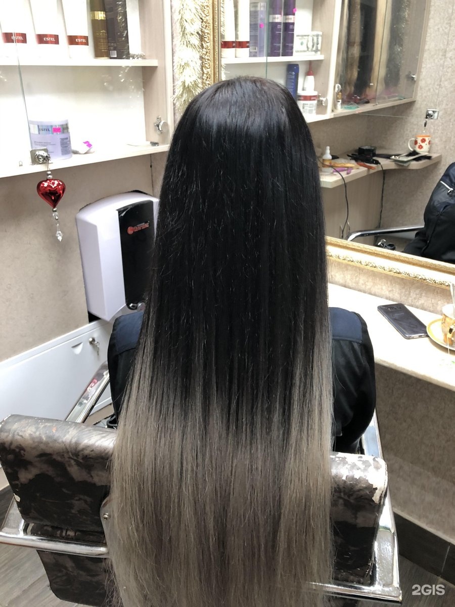 Наращивание волос русые с черными