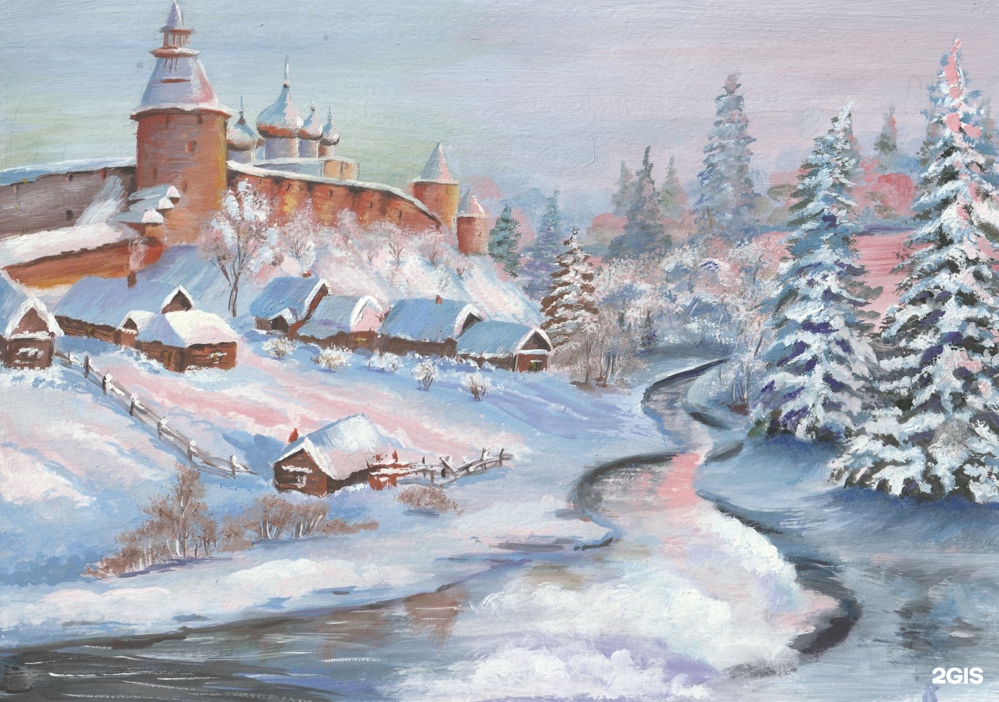 Рисунки про зимний Псков